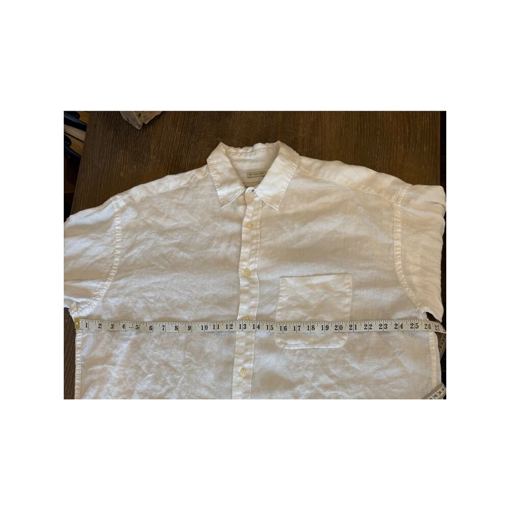 BANANA REPUBLIC White Irish Linen Buton Down Casual Shirt Top Men XL - Picture 6 of 7